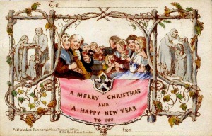 de eerste verzonden kerstkaart 